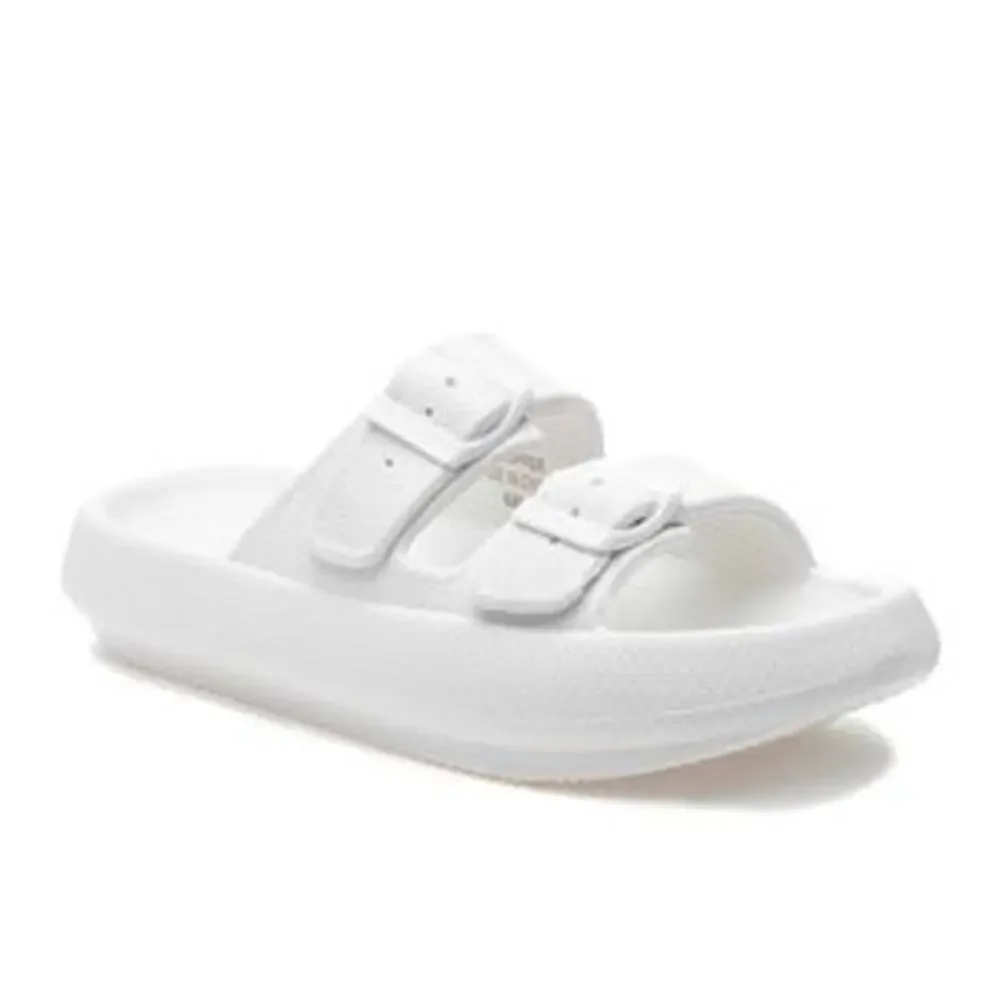 J/Slides SOCOOL Women's White EVA Sandals Flat Slippers Size 8M NWT